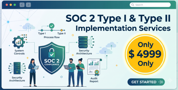 SOC 2 Type I & Type II Implementation Services - Only $ 4999 Only